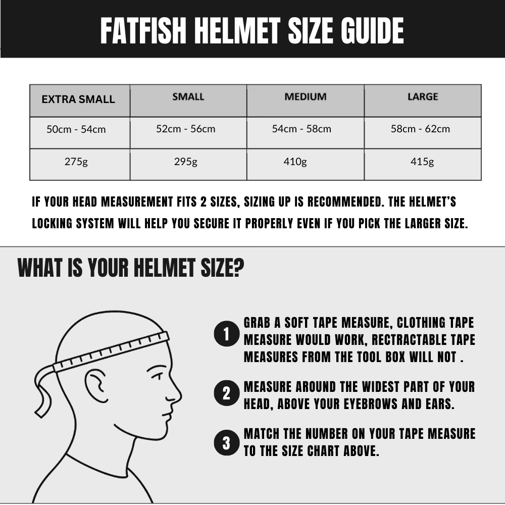 bike helmet sizes australia Fatfish Helmet – Fatfish E-Bikes